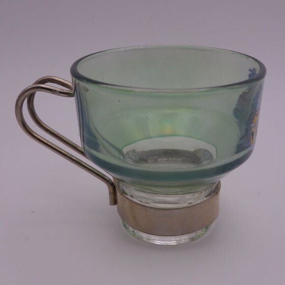 Set of Six(6) Roma Scene Glass Cups with Metal Handles - Picture 14 of 14